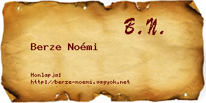 Berze Noémi névjegykártya